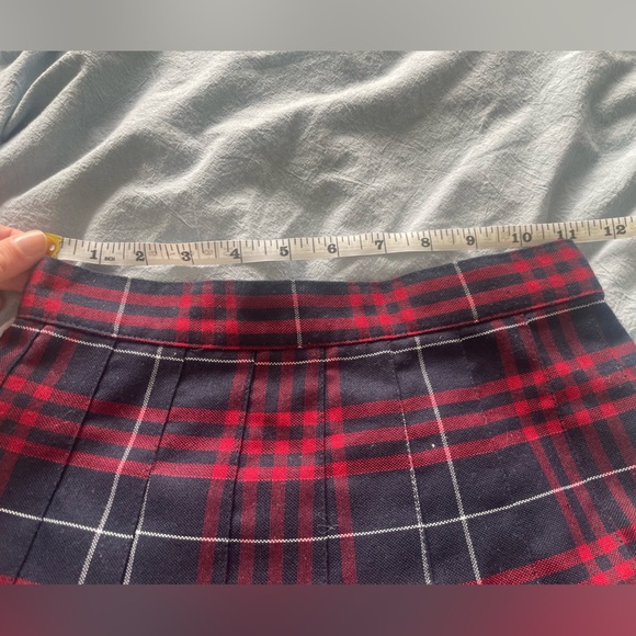 Red Plaid American Apparel Pleated Tennis Skirt - Picture 3 of 5